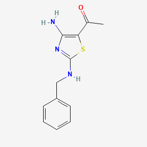 molecular formula C12H13N3OS B4329603 1-[4-amino-2-(benzylamino)-1,3-thiazol-5-yl]ethanone 