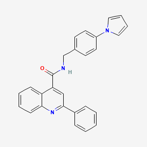 molecular formula C27H21N3O B4329607 2-phenyl-N-[4-(1H-pyrrol-1-yl)benzyl]quinoline-4-carboxamide 