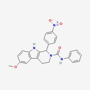 molecular formula C25H22N4O4 B4329613 6-methoxy-1-(4-nitrophenyl)-N-phenyl-1,3,4,9-tetrahydro-2H-beta-carboline-2-carboxamide 
