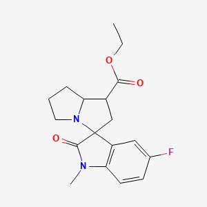 ethyl 5-fluoro-1-methyl-2-oxo-1,1',2,2',5',6',7',7a'-octahydrospiro[indole-3,3'-pyrrolizine]-1'-carboxylate