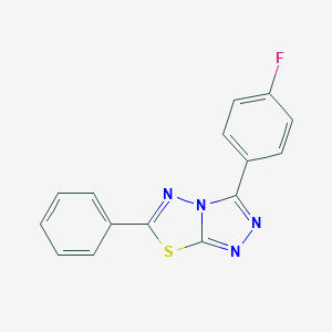 molecular formula C15H9FN4S B432962 3-(4-Fluorophenyl)-6-phenyl[1,2,4]triazolo[3,4-b][1,3,4]thiadiazole CAS No. 353288-19-4