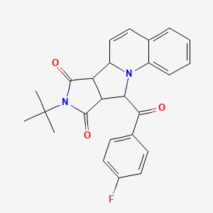 molecular formula C25H23FN2O3 B4329633 8-tert-butyl-10-(4-fluorobenzoyl)-9a,10-dihydro-6aH-pyrrolo[3',4':3,4]pyrrolo[1,2-a]quinoline-7,9(6bH,8H)-dione 