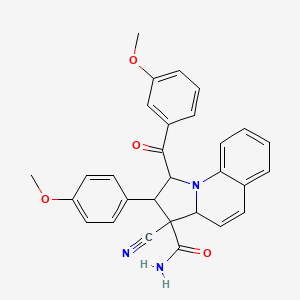 molecular formula C29H25N3O4 B4329641 3-cyano-1-(3-methoxybenzoyl)-2-(4-methoxyphenyl)-1,2,3,3a-tetrahydropyrrolo[1,2-a]quinoline-3-carboxamide 