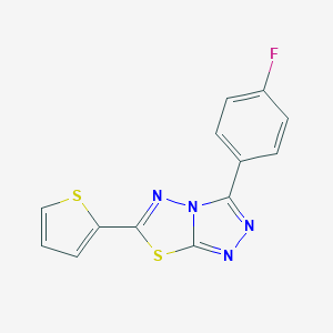 molecular formula C13H7FN4S2 B432967 3-(4-Fluorophenyl)-6-(2-thienyl)[1,2,4]triazolo[3,4-b][1,3,4]thiadiazole CAS No. 353288-21-8