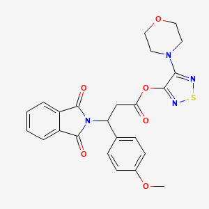molecular formula C24H22N4O6S B4329677 4-morpholin-4-yl-1,2,5-thiadiazol-3-yl 3-(1,3-dioxo-1,3-dihydro-2H-isoindol-2-yl)-3-(4-methoxyphenyl)propanoate 