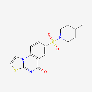 molecular formula C16H17N3O3S2 B4329695 7-[(4-methylpiperidin-1-yl)sulfonyl]-5H-[1,3]thiazolo[3,2-a]quinazolin-5-one 