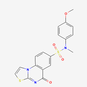 molecular formula C18H15N3O4S2 B4329699 N-(4-methoxyphenyl)-N-methyl-5-oxo-5H-[1,3]thiazolo[3,2-a]quinazoline-7-sulfonamide 