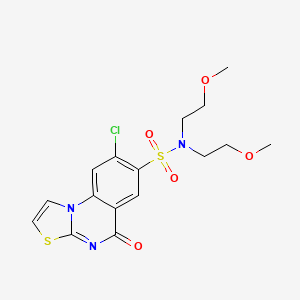 molecular formula C16H18ClN3O5S2 B4329707 8-chloro-N,N-bis(2-methoxyethyl)-5-oxo-5H-[1,3]thiazolo[3,2-a]quinazoline-7-sulfonamide 