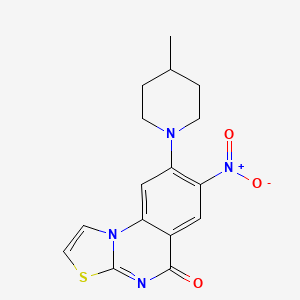 molecular formula C16H16N4O3S B4329721 8-(4-methylpiperidin-1-yl)-7-nitro-5H-[1,3]thiazolo[3,2-a]quinazolin-5-one 