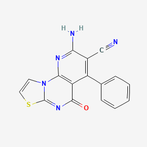 molecular formula C16H9N5OS B4329731 2-amino-5-oxo-4-phenyl-5H-pyrido[3,2-e][1,3]thiazolo[3,2-a]pyrimidine-3-carbonitrile 