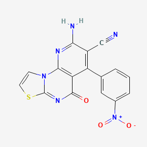 molecular formula C16H8N6O3S B4329735 2-amino-4-(3-nitrophenyl)-5-oxo-5H-pyrido[3,2-e][1,3]thiazolo[3,2-a]pyrimidine-3-carbonitrile 