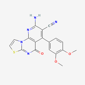 molecular formula C18H13N5O3S B4329738 2-amino-4-(3,4-dimethoxyphenyl)-5-oxo-5H-pyrido[3,2-e][1,3]thiazolo[3,2-a]pyrimidine-3-carbonitrile 