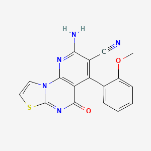 molecular formula C17H11N5O2S B4329744 2-amino-4-(2-methoxyphenyl)-5-oxo-5H-pyrido[3,2-e][1,3]thiazolo[3,2-a]pyrimidine-3-carbonitrile 