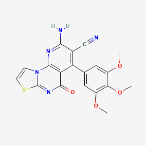 molecular formula C19H15N5O4S B4329751 2-amino-5-oxo-4-(3,4,5-trimethoxyphenyl)-5H-pyrido[3,2-e][1,3]thiazolo[3,2-a]pyrimidine-3-carbonitrile 
