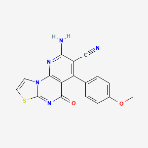 molecular formula C17H11N5O2S B4329762 2-amino-4-(4-methoxyphenyl)-5-oxo-5H-pyrido[3,2-e][1,3]thiazolo[3,2-a]pyrimidine-3-carbonitrile 