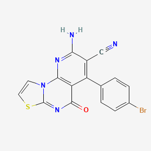 molecular formula C16H8BrN5OS B4329777 2-amino-4-(4-bromophenyl)-5-oxo-5H-pyrido[3,2-e][1,3]thiazolo[3,2-a]pyrimidine-3-carbonitrile 