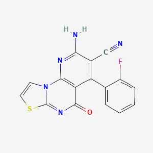 molecular formula C16H8FN5OS B4329782 2-amino-4-(2-fluorophenyl)-5-oxo-5H-pyrido[3,2-e][1,3]thiazolo[3,2-a]pyrimidine-3-carbonitrile 