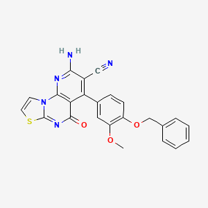 2-amino-4-[4-(benzyloxy)-3-methoxyphenyl]-5-oxo-5H-pyrido[3,2-e][1,3]thiazolo[3,2-a]pyrimidine-3-carbonitrile