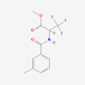 molecular formula C12H12F3NO3 B4329890 methyl 3,3,3-trifluoro-N-(3-methylbenzoyl)alaninate 