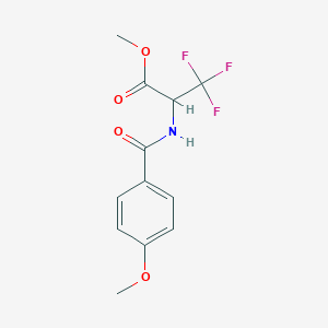 molecular formula C12H12F3NO4 B4329894 methyl 3,3,3-trifluoro-N-(4-methoxybenzoyl)alaninate 