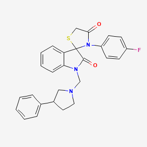 molecular formula C27H24FN3O2S B4329909 3'-(4-fluorophenyl)-1-[(3-phenylpyrrolidin-1-yl)methyl]-4'H-spiro[indole-3,2'-[1,3]thiazolidine]-2,4'(1H)-dione 