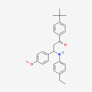 molecular formula C28H33NO2 B4329914 1-(4-tert-butylphenyl)-3-[(4-ethylphenyl)amino]-3-(4-methoxyphenyl)propan-1-one 