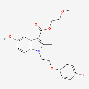 molecular formula C21H22FNO5 B4329917 2-methoxyethyl 1-[2-(4-fluorophenoxy)ethyl]-5-hydroxy-2-methyl-1H-indole-3-carboxylate 