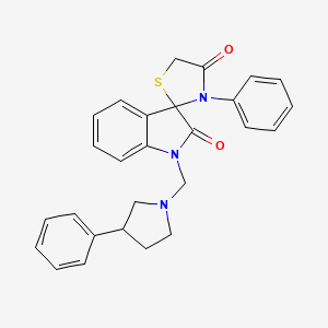 molecular formula C27H25N3O2S B4329921 3'-phenyl-1-[(3-phenylpyrrolidin-1-yl)methyl]-4'H-spiro[indole-3,2'-[1,3]thiazolidine]-2,4'(1H)-dione 