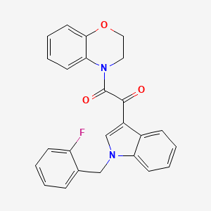molecular formula C25H19FN2O3 B4329927 2-(2,3-dihydro-4H-1,4-benzoxazin-4-yl)-1-[1-(2-fluorobenzyl)-1H-indol-3-yl]-2-oxoethanone 