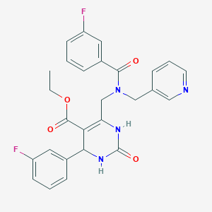 molecular formula C27H24F2N4O4 B4329960 ethyl 6-{[(3-fluorobenzoyl)(pyridin-3-ylmethyl)amino]methyl}-4-(3-fluorophenyl)-2-oxo-1,2,3,4-tetrahydropyrimidine-5-carboxylate 