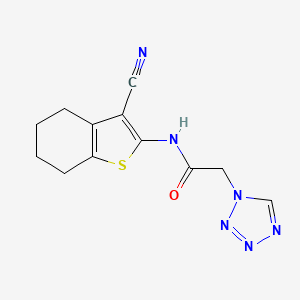 molecular formula C12H12N6OS B4330001 N-(3-cyano-4,5,6,7-tetrahydro-1-benzothien-2-yl)-2-(1H-tetrazol-1-yl)acetamide 