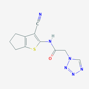 molecular formula C11H10N6OS B4330003 N-(3-cyano-5,6-dihydro-4H-cyclopenta[b]thien-2-yl)-2-(1H-tetrazol-1-yl)acetamide 