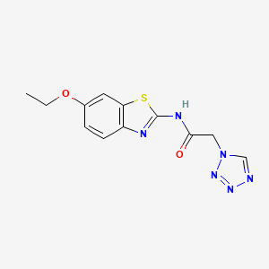 molecular formula C12H12N6O2S B4330016 N-(6-ethoxy-1,3-benzothiazol-2-yl)-2-(1H-tetrazol-1-yl)acetamide 