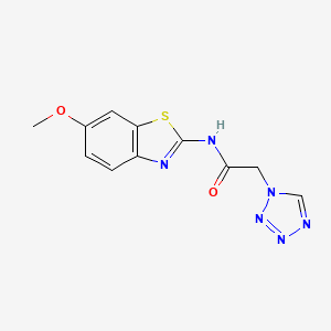 molecular formula C11H10N6O2S B4330018 N-(6-methoxy-1,3-benzothiazol-2-yl)-2-(1H-tetrazol-1-yl)acetamide 