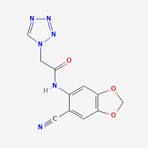 molecular formula C11H8N6O3 B4330024 N-(6-cyano-1,3-benzodioxol-5-yl)-2-(1H-tetrazol-1-yl)acetamide 