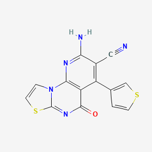 molecular formula C14H7N5OS2 B4330039 2-amino-5-oxo-4-(3-thienyl)-5H-pyrido[3,2-e][1,3]thiazolo[3,2-a]pyrimidine-3-carbonitrile 