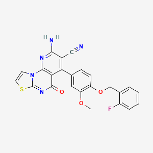 2-amino-4-{4-[(2-fluorobenzyl)oxy]-3-methoxyphenyl}-5-oxo-5H-pyrido[3,2-e][1,3]thiazolo[3,2-a]pyrimidine-3-carbonitrile