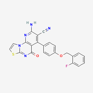 2-amino-4-{4-[(2-fluorobenzyl)oxy]phenyl}-5-oxo-5H-pyrido[3,2-e][1,3]thiazolo[3,2-a]pyrimidine-3-carbonitrile