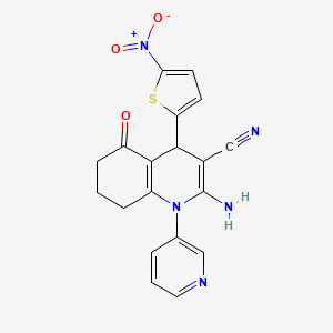 molecular formula C19H15N5O3S B4330124 2-amino-4-(5-nitro-2-thienyl)-5-oxo-1-pyridin-3-yl-1,4,5,6,7,8-hexahydroquinoline-3-carbonitrile 