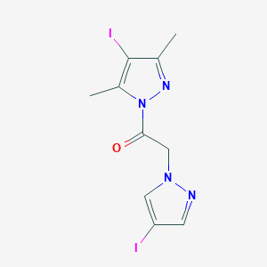 molecular formula C10H10I2N4O B4330180 4-iodo-1-[(4-iodo-1H-pyrazol-1-yl)acetyl]-3,5-dimethyl-1H-pyrazole 