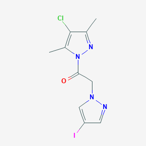 molecular formula C10H10ClIN4O B4330186 4-chloro-1-[(4-iodo-1H-pyrazol-1-yl)acetyl]-3,5-dimethyl-1H-pyrazole 