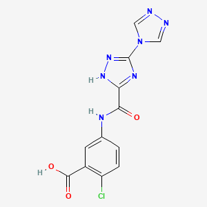 molecular formula C12H8ClN7O3 B4330191 5-[(2H-3,4'-bi-1,2,4-triazol-5-ylcarbonyl)amino]-2-chlorobenzoic acid 