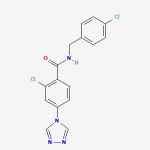 molecular formula C16H12Cl2N4O B4330194 2-chloro-N-(4-chlorobenzyl)-4-(4H-1,2,4-triazol-4-yl)benzamide 