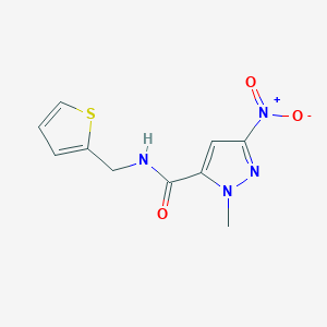 molecular formula C10H10N4O3S B4330201 1-methyl-3-nitro-N-(2-thienylmethyl)-1H-pyrazole-5-carboxamide 
