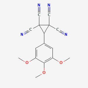 molecular formula C16H12N4O3 B4330209 3-(3,4,5-trimethoxyphenyl)cyclopropane-1,1,2,2-tetracarbonitrile 