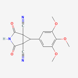 molecular formula C16H13N3O5 B4330212 2,4-dioxo-6-(3,4,5-trimethoxyphenyl)-3-azabicyclo[3.1.0]hexane-1,5-dicarbonitrile 