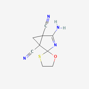 molecular formula C9H8N4OS B4330227 4-aminospiro[3-azabicyclo[3.1.0]hex-3-ene-2,2'-[1,3]oxathiolane]-1,5-dicarbonitrile 