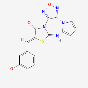 molecular formula C17H13N5O3S B4330235 2-imino-5-(3-methoxybenzylidene)-3-[4-(1H-pyrrol-1-yl)-1,2,5-oxadiazol-3-yl]-1,3-thiazolidin-4-one 