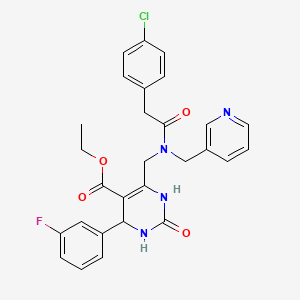 ethyl 6-{[[(4-chlorophenyl)acetyl](pyridin-3-ylmethyl)amino]methyl}-4-(3-fluorophenyl)-2-oxo-1,2,3,4-tetrahydropyrimidine-5-carboxylate