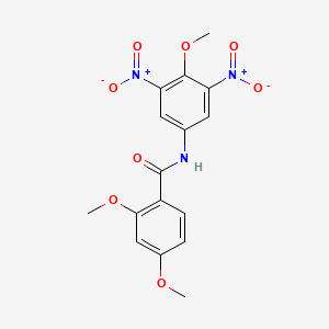 molecular formula C16H15N3O8 B4330268 2,4-dimethoxy-N-(4-methoxy-3,5-dinitrophenyl)benzamide 